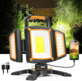 Portable work light with smartphone app interface in outdoor setting